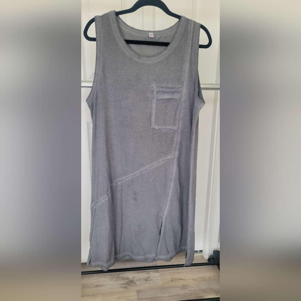 Gray Sleeveless Women's Dress or Long Top